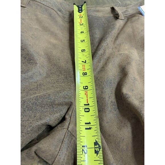 Chico's Faux Suede Camel Color Straight Leg Pants - Size 2 (L) Western EUC - Picture 8 of 8